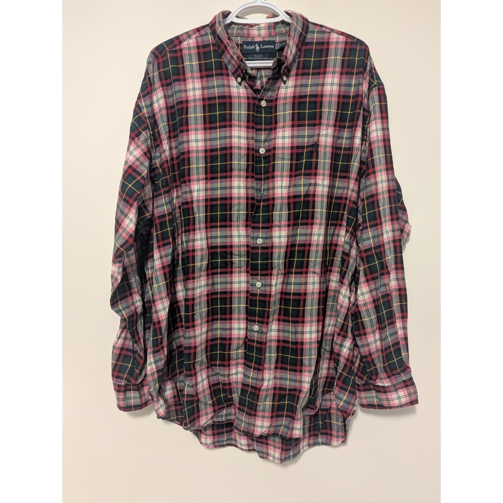 VTG Ralph Lauren Men's Blake Dress Shirt Size XL Long Sleeve Button-Up Cotton